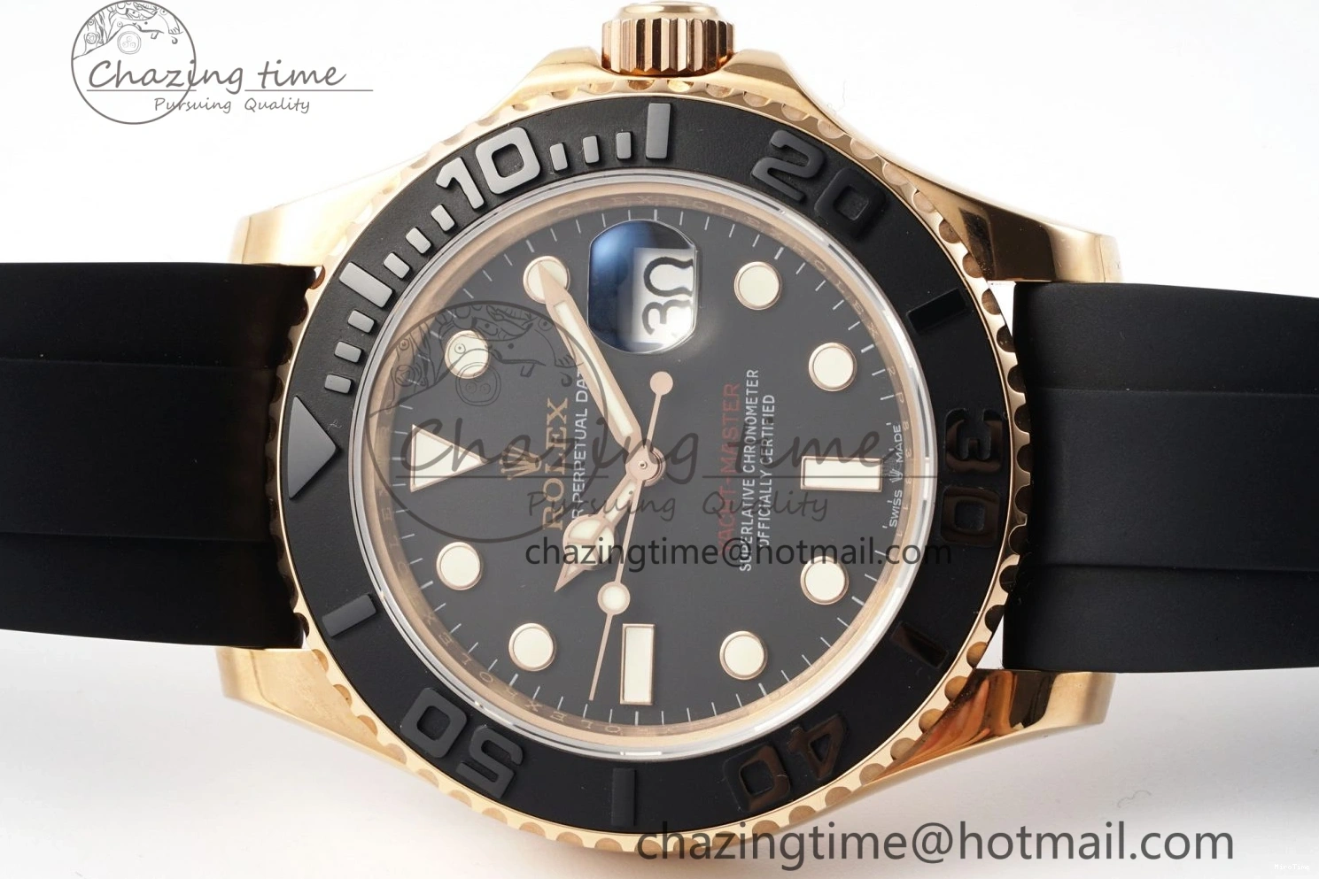 MiroTime 0213 RelaxedFit Yacht-Master 126655 RG APSF Best Edition Black Dial on Black Rubber Strap A 1949